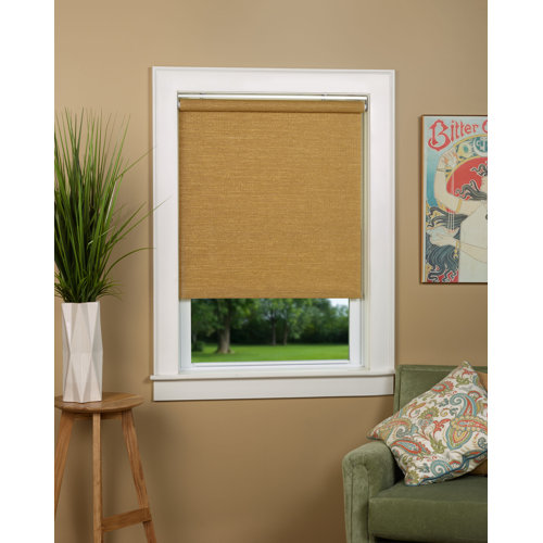 Bay Isle Home Almanzar Woven Cane Paper SemiSheer RollUp Shade